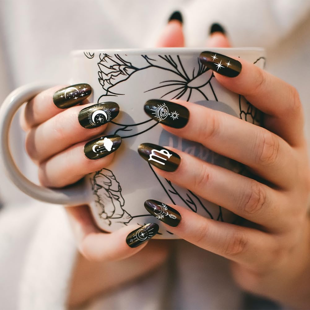 PH PandaHall 84 Patterns Moon Star Nail Stamper 12 Constellation Nail Stamping Plate Night Sky Nail Art Stencils Print Nail Stencils Stainless Steel Nail Image Plates for Nail Design Manicure Salon