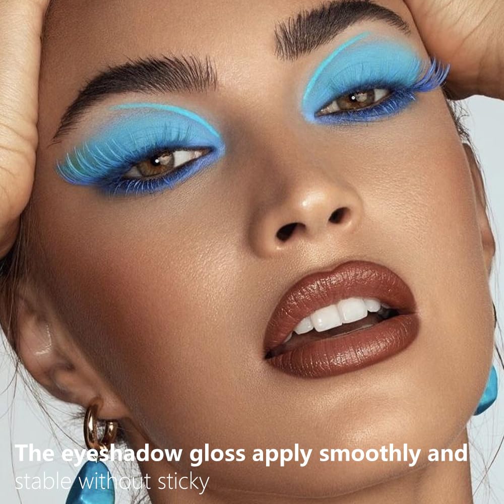 6 Pcs Colorful Matte Liquid Eyeshadow Eyeliner Set, White, Pink, Green, Blue, Purple, Dark Blue, Halloween Stage Clown Children's Makeup, Quick-Drying, Long-Lasting, Waterproof (6Pcs-Matte Colorful 2)