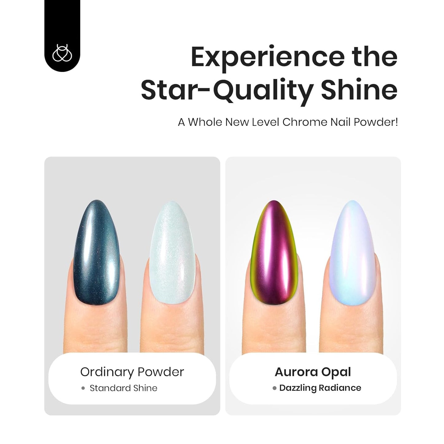 Beetles Chrome Nail Powder Mirror Effect Glazed Aurora Opal Chrome Powder for Gel Nails Unicorn Chrome Powder Manicure DIY Nail Art Decoration 0.03oz/0.8g