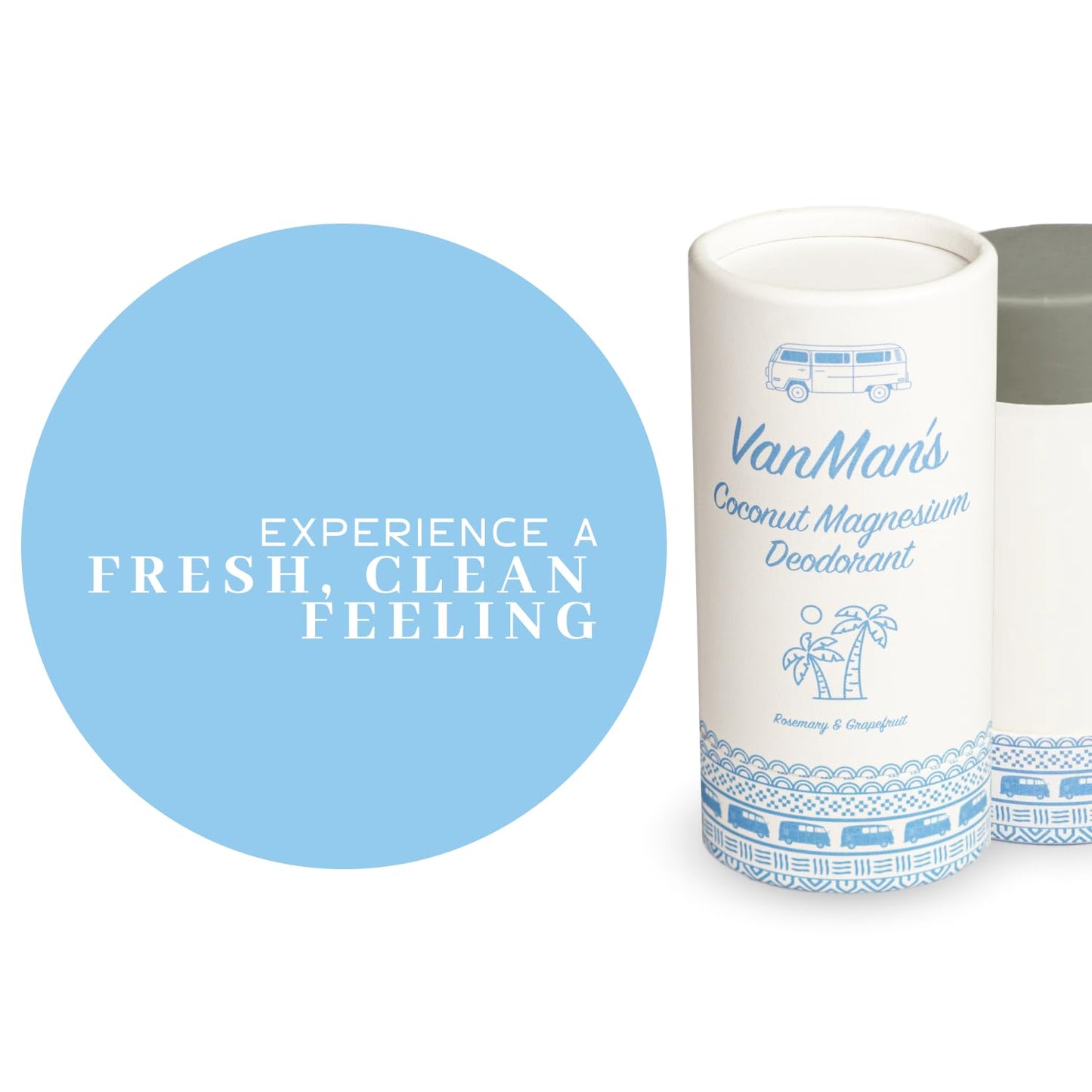 Vanman’s - Coconut and Magnesium Deodorant Stick for Delicate Skin - Odor Control for Underarms - Magnesium Deodorant for Women and Men - Personal Care Products - 2 Fl Oz