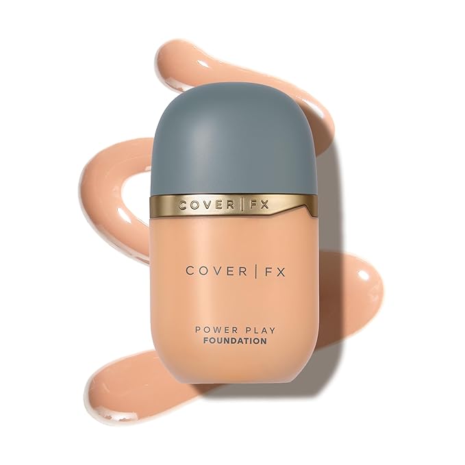 COVER FX Power Play Foundation - Shade M1 - Buildable Full Coverage - Waterproof Sweat-Proof Transfer-Proof - Natural Matte Finish - All Skin Types