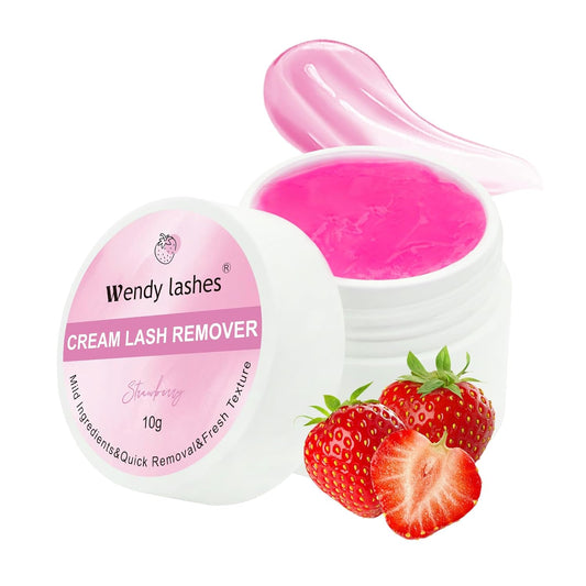 Wendy Lash Remover for Eyelash Extensions: Effectively Cluster Glue Remover Cream, Pink Strawberry