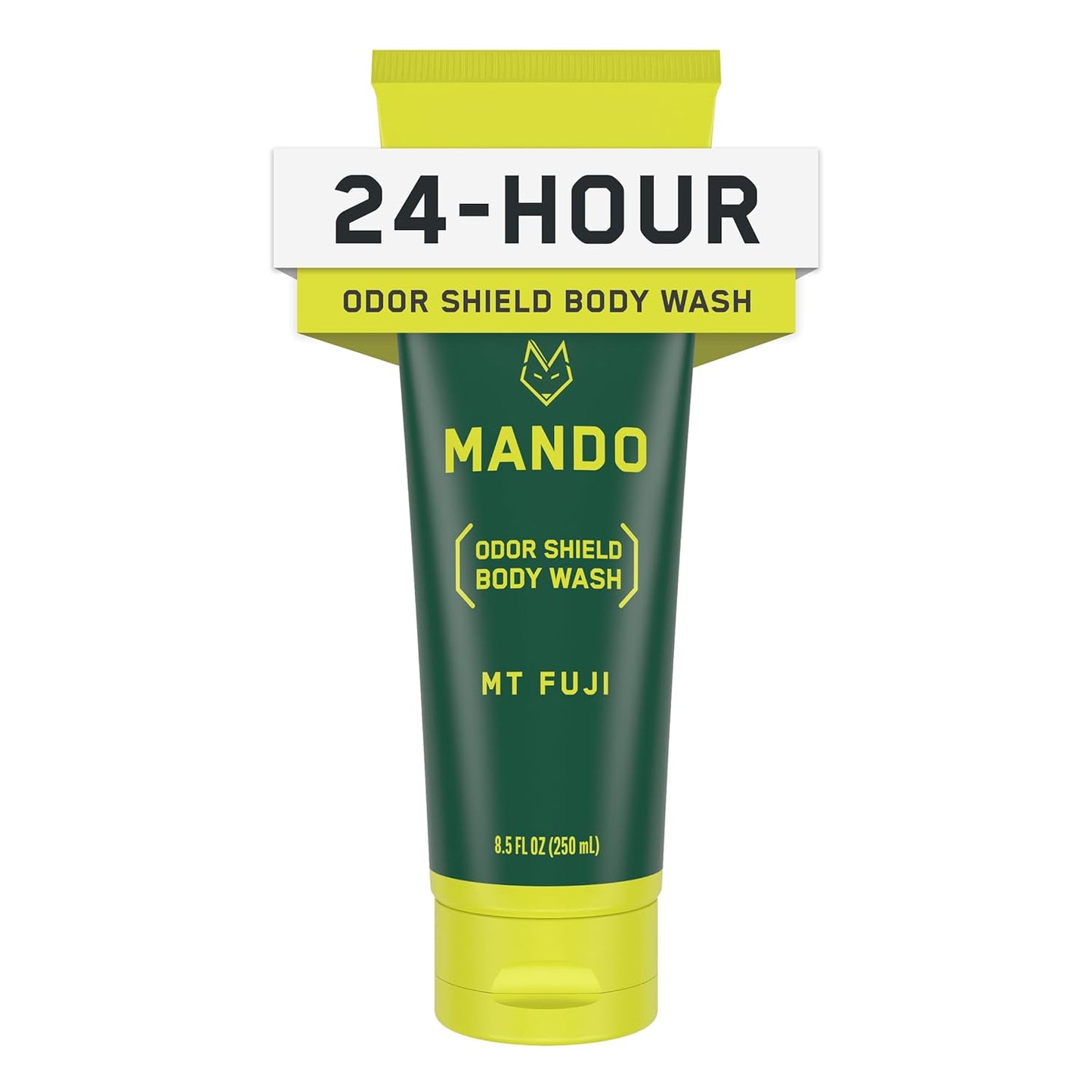 Mando Odor Shield Body Wash - 24 Hour Control - Removes Odor Better than Soap - SLS and Paraben Free, Skin Safe - 8.5 Ounce (Mt Fuji)