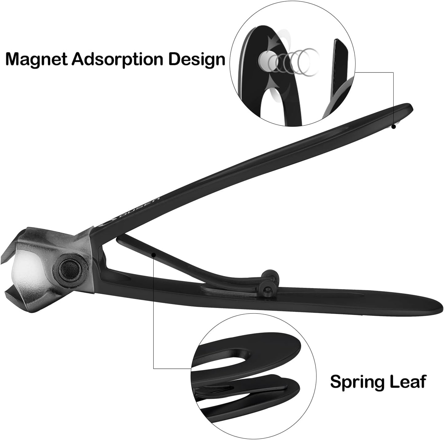 Nail Clippers with Full Catcher, Professional Anti Splash Nail Clipper for Men & Women, Wide Jaw Toenail Clippers for Seniors Thick Nails, Adult Toe Nail Clipper Fingernail Cutter Catch All Clippings