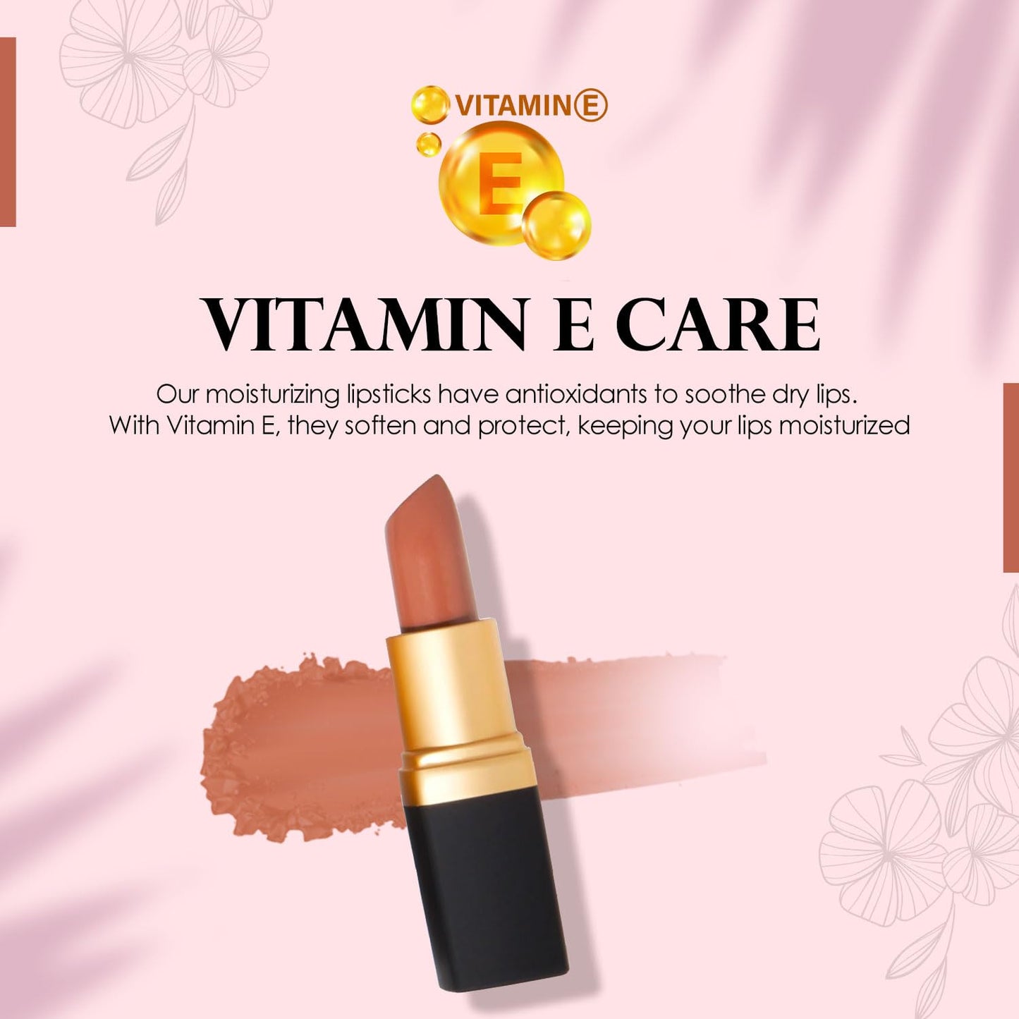 Vera Moore Creme Lipstick, Long Lasting, Lightweight, Moisturizing Opaque Color with Staying Power, Fragrance, and Paraben Free Cosmetics Soft Lipstick (Tasty)