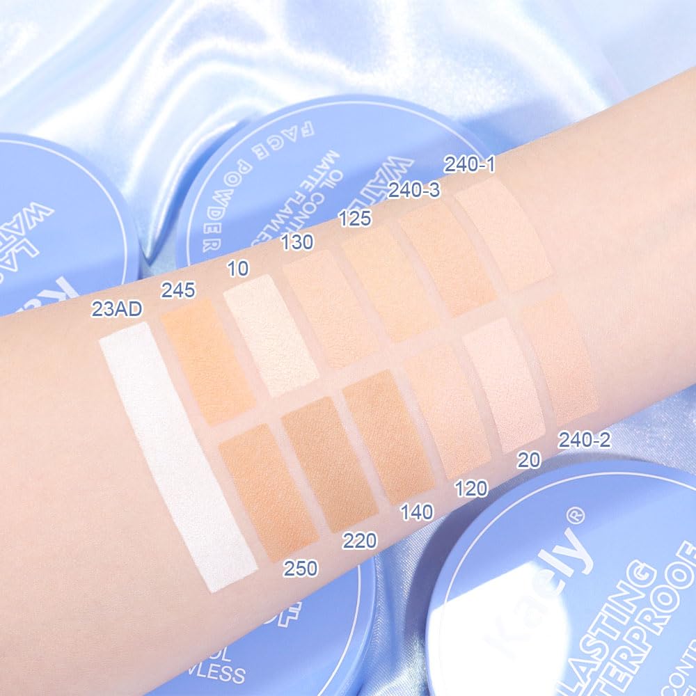 evpct Oil Control Pressed Face Powder Compact for Women, Translucent Setting Powder Makeup Foundation for Women, Waterproof Long Lasting Lightweight, polvo compacto de maquillaje, 02# Natural Beige