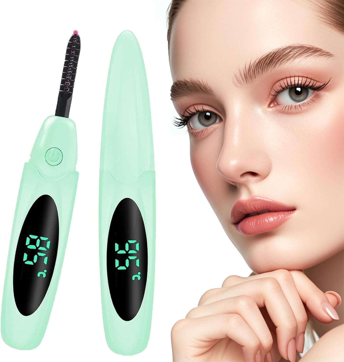 Heated Eyelash Curlers Electric Eyelash Curler with LED Display, 3 Temperature Modes Anti-Burn USB Rechargeable Natural Curling 24H Long Lasting for Women Makeup Tools Gifts LS423