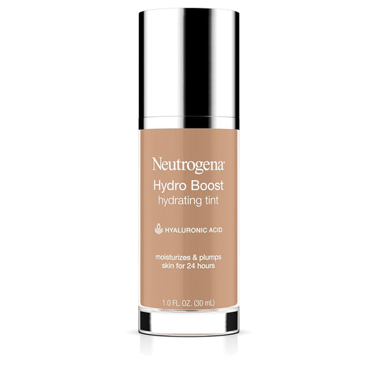 Neutrogena Hydro Boost Hydrating Tint Foundation Makeup for Dry Skin, with Hyaluronic Acid, Lightweight Oil-Free Water Gel, Non-Comedogenic, 40 Nude Color, 1.0 fl. oz