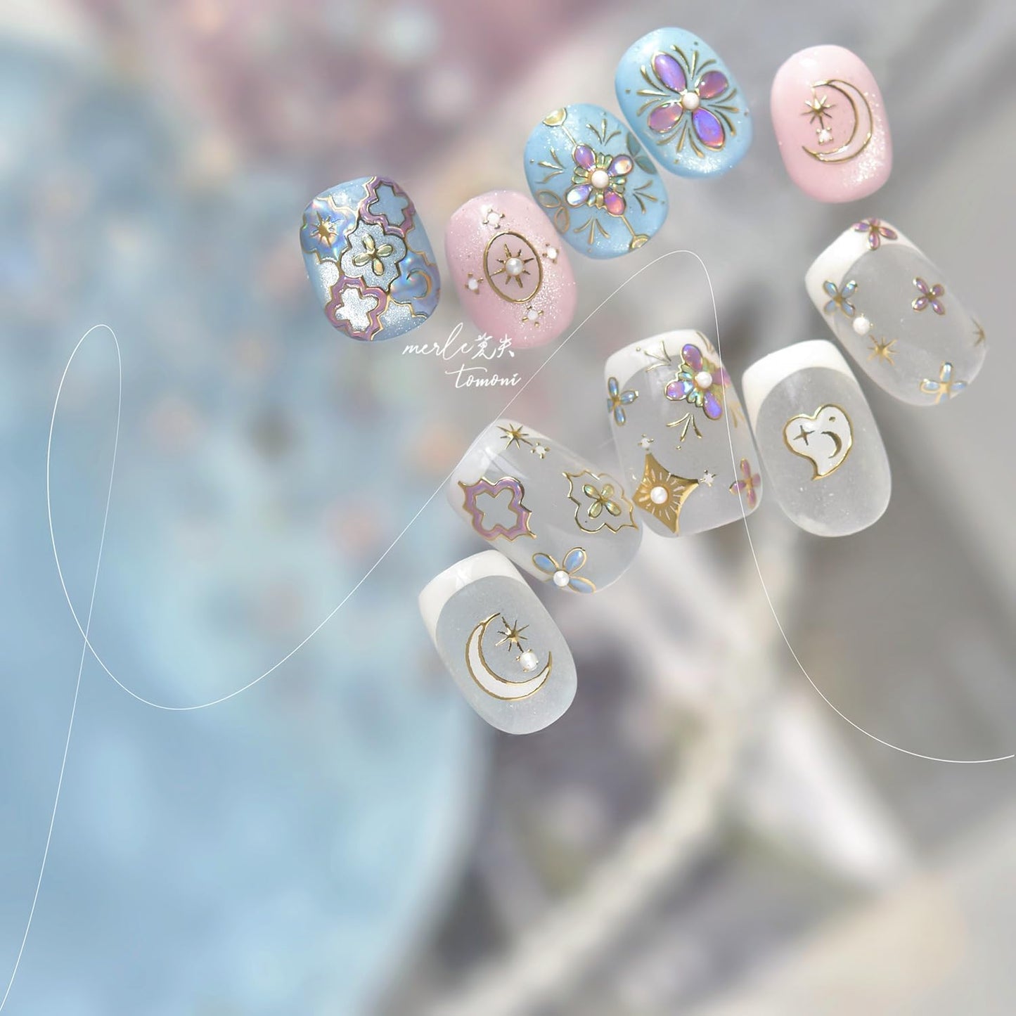 Flower Nail Stickers for Nail Art Flowers Nail Art Stickers Cute Floral Star Crystal Diamond Style 5D Embossed Nail Decals Self-Adhesive Nails Supply Manicure Sliders for Nails Decoration