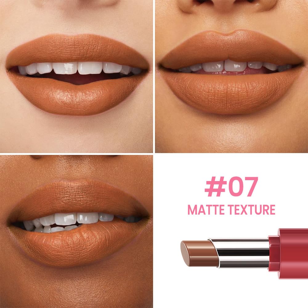 Honey Lipstick Tinted Lip Balm - Matte Tint Cream Lipsticks for All Skin Tones, Hydrating Lip Stain, Can be Buildable Blendable Nourishing Moisturizing Suitable for Women to Every Day Makeup 07
