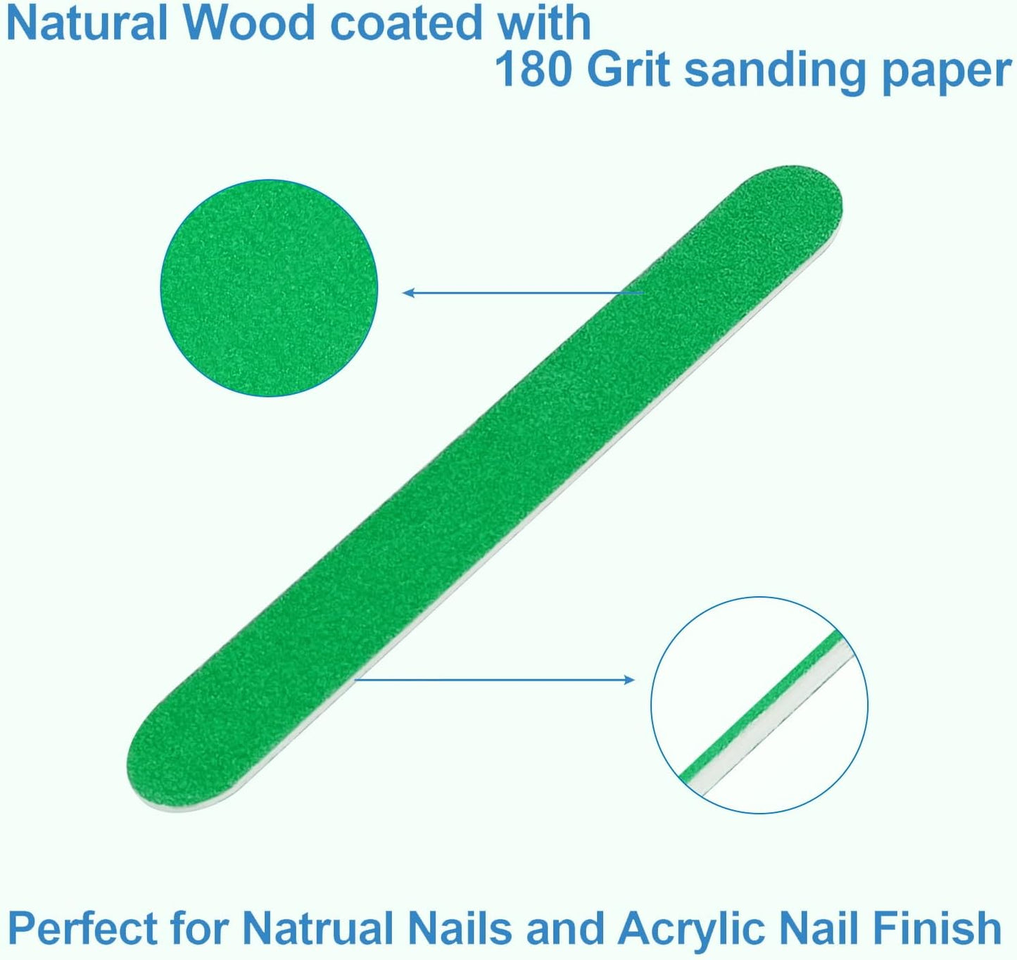 Mini Nail Files Bulk (100 Pcs), Double Sided Emery Board Nail File for Nature Nails, Manicure Tool Set Disposable Colorful Nail File for Home Salon Use Travel Size Men Women Kids Wood Board