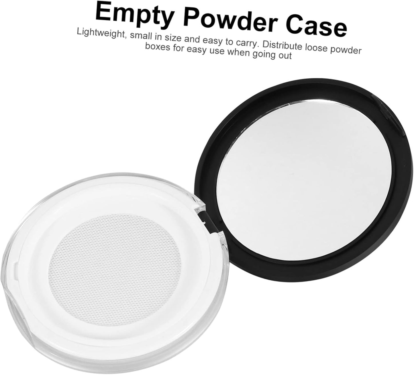 Beaupretty 2pcs Powder Compact Container, Plastic Empty Makeup Loose Powder Case with Puff and Elasticated Net Sifter