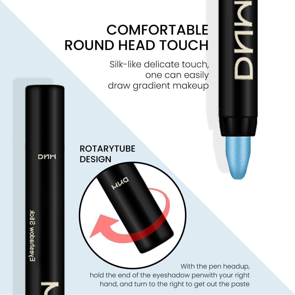 evpct 2Pcs Cream Eyeshadow Sticks Set for Eyes Dazzling Blue & Royal Blue Shimmer Eye Crayon Shadow Brightener Stick Pencil Pen Bulk sombras en crema para ojos 11+13