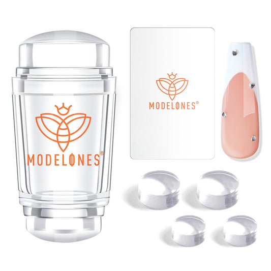 Modelones French Tip Tool- 6 Pcs Nail Stamp French Manicure Kit Suitable for DIY Together with Gel Nail Polish Art Tips Printing Tool Kit