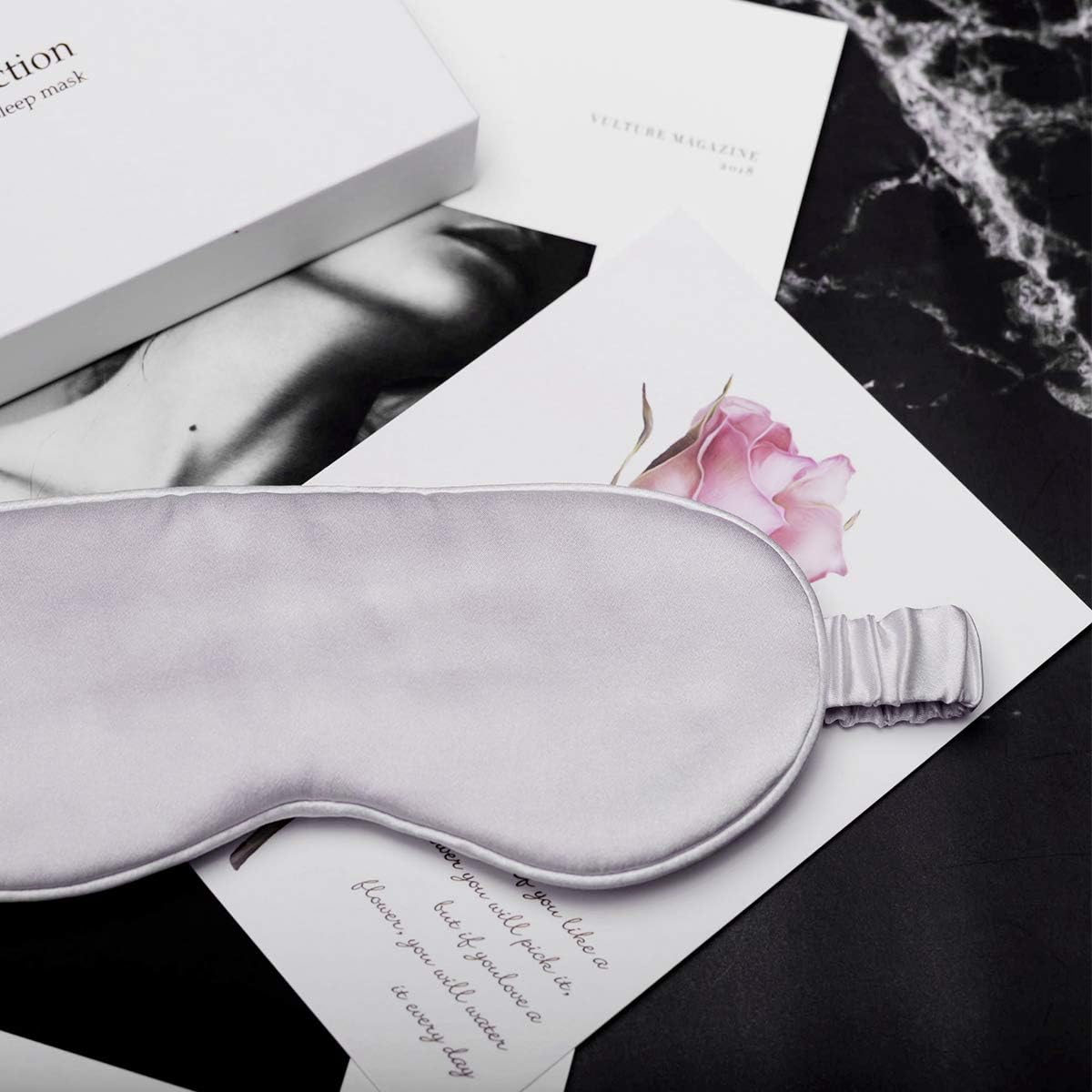 Silk Sleep Mask Light Blocking Luxury 100% Mulberry 19mm Silk Eye Mask Eye Cover Blindfold Ultra Soft Light & Comfy Anti Aging Skin Care with Travel Bag Gift Package