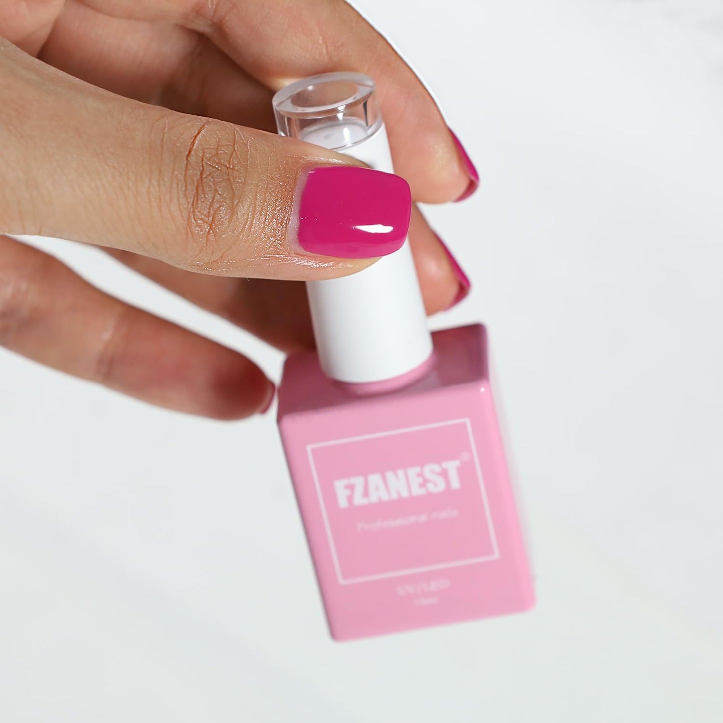 FZANEST Rose Red Gel Nail Polish - 15ml, UV LED Gel Polish in Purple Red & Natural Shades for Fall Winter