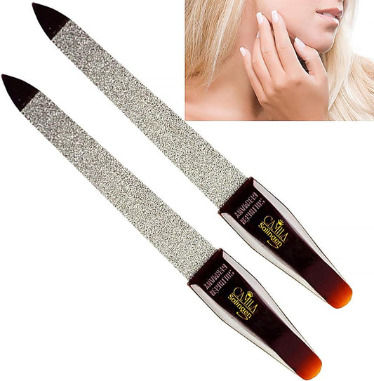 CS17 Sapphire Metal Nail File for Natural Nails Fingernail and Toenail Care, 5" Double Sided Coarse and Fine for Manicure and Pedicure