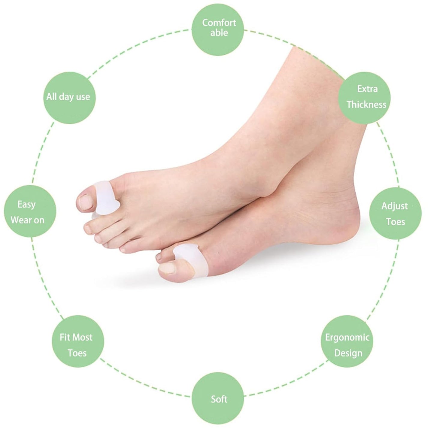 12pcs Gel Toe Spacers include sizes S M L, Toe Separators to Correct Your Toes, Toe Support Big Toe Spacers for Overlapping Toes Bunions Hammer Toe Relaxation Restore Toes to Their Original Shape