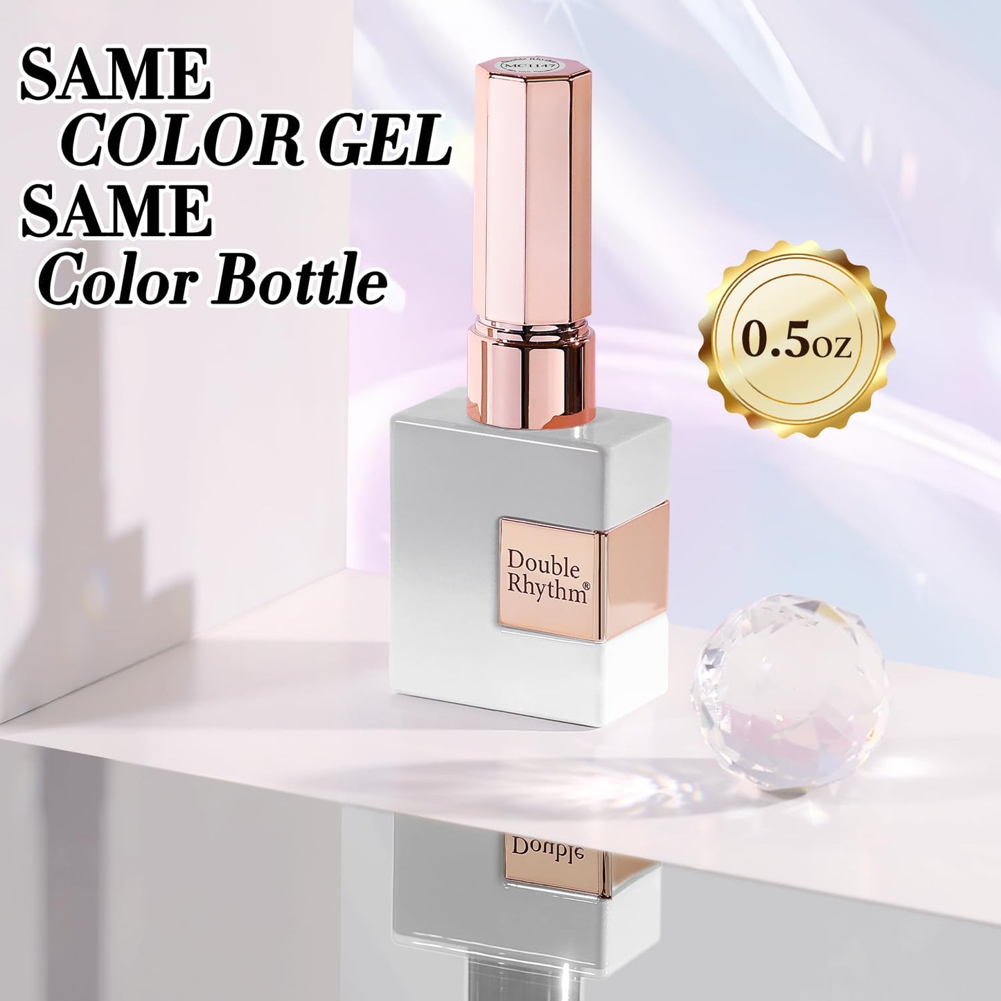 Double Rhythm 0.5 Oz Cat Eye Gel Polish with Magnet Same Color Same Bottle Holographic Glitter Shimmer Translucent Color Salon 15 ML Magnetic Nail Art (Clear Silver-MC1147)