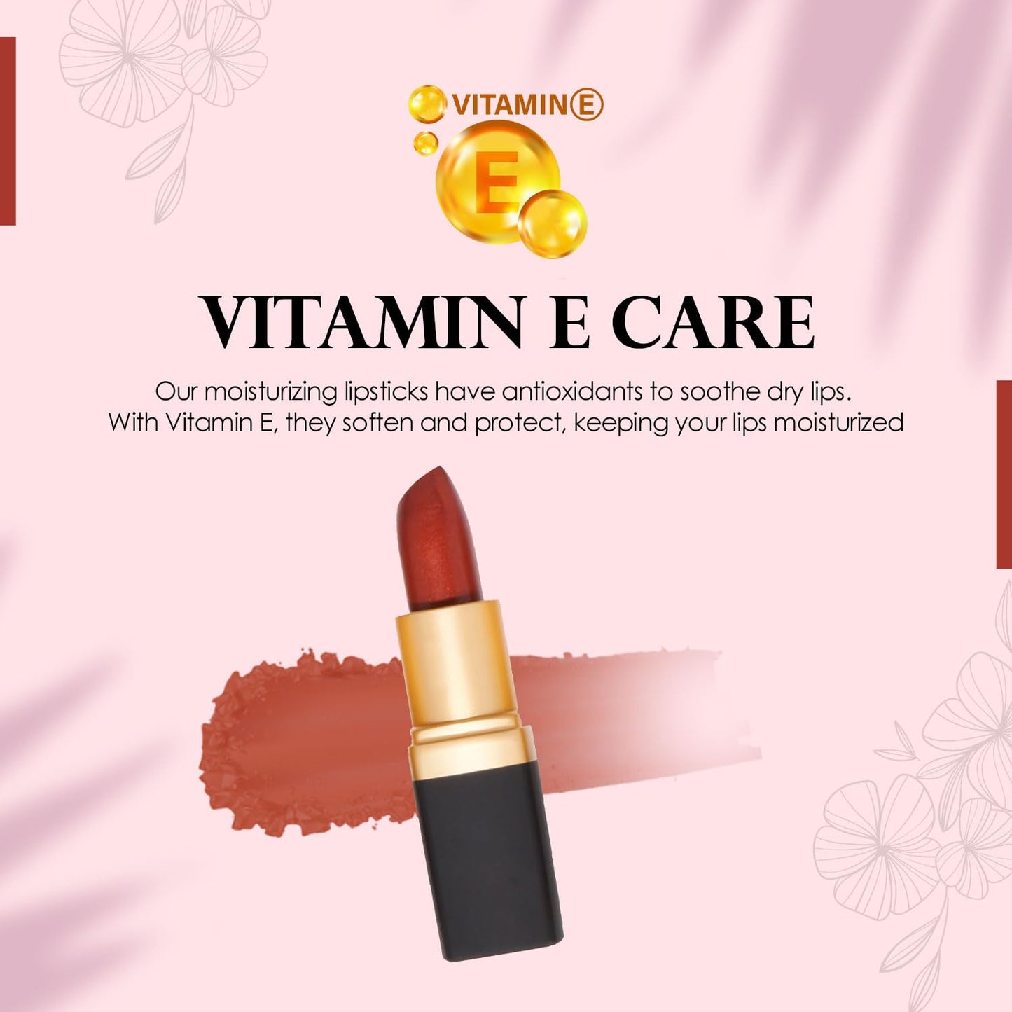 Vera Moore Creme Lipstick, Long Lasting, Lightweight, Opaque Color with Staying Power, Fragrance, and Paraben Free Cosmetics Soft Lipstick (Russett)