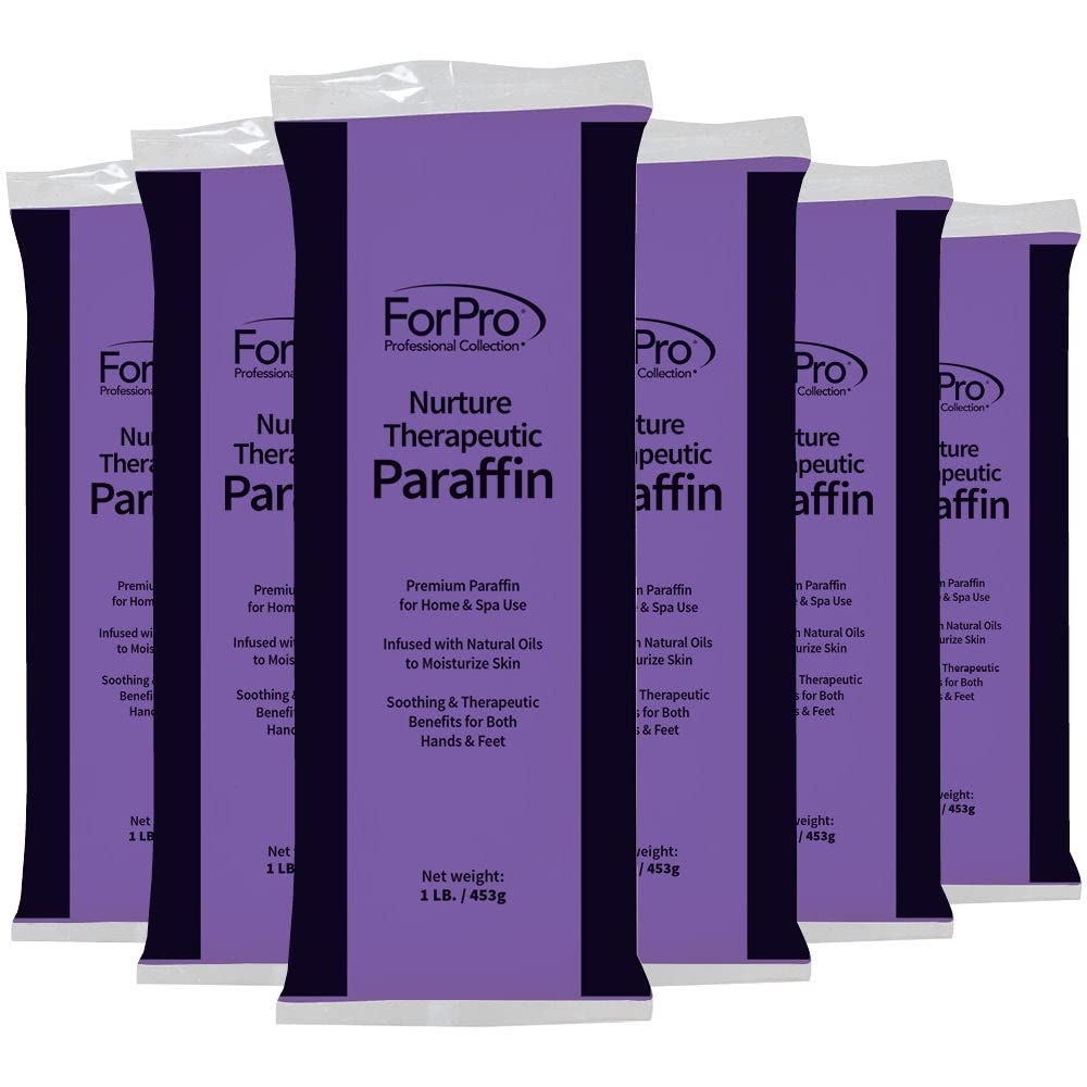 ForPro Professional Collection Nurture Paraffin Wax Refill, Lavender Fields, Six 1-Pound Paraffin Blocks, Non-Greasy, Moisturizing for Soft & Healthy Skin, 6 Lbs