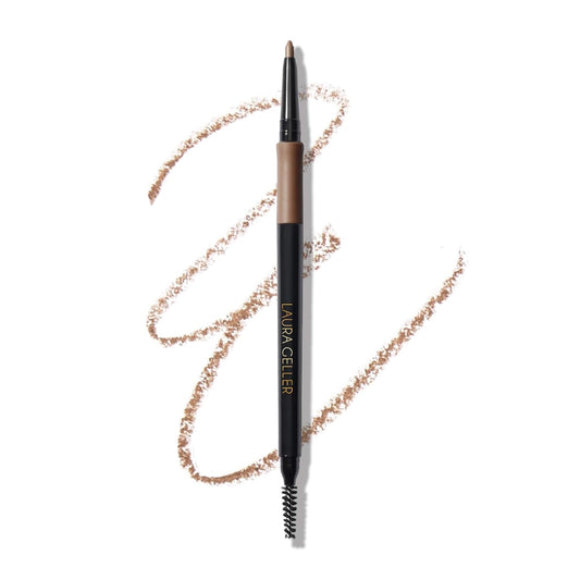 LAURA GELLER NEW YORK INKcredible Waterproof Brow Pencil- Blending Spoolie Brush - Long Lasting Eyebrow Filler (01 Blonde)