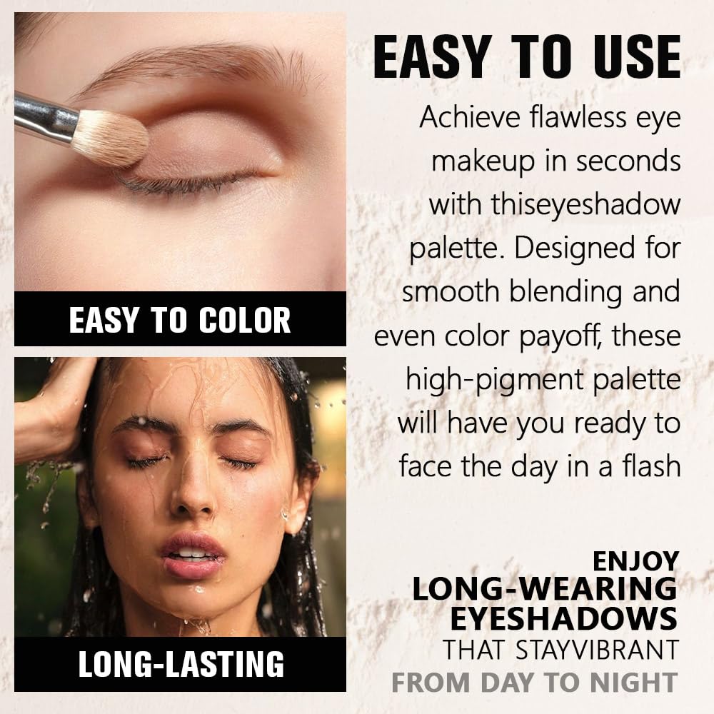 Nude Beige Tan Single Eyeshadow Makeup, Neutral Powde Eye Shadow for Women, Dusty Pink Matte Singles Eyeshadow Palette Pigmented Waterproof, sombras para ojos, Girls Monochrome Eyeshadows Gift