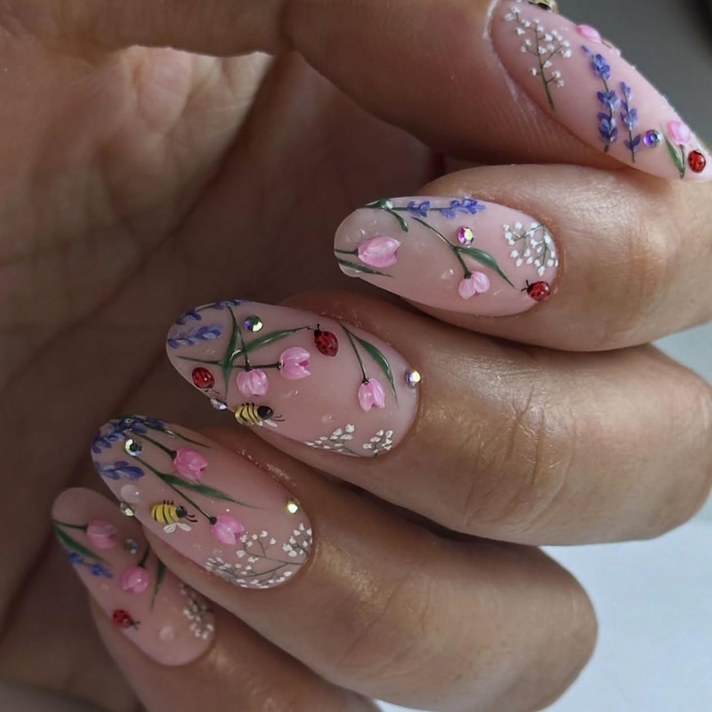 Summer Nail Stickers for Nail Art, Tulip Nail Decals 3D Self-Adhesive Spring Summer Blossom Floral Small Flowers Nails Art Design Sticker Cute Nails Decoration for DIY Acrylic Salon Manicure 6 Sheets