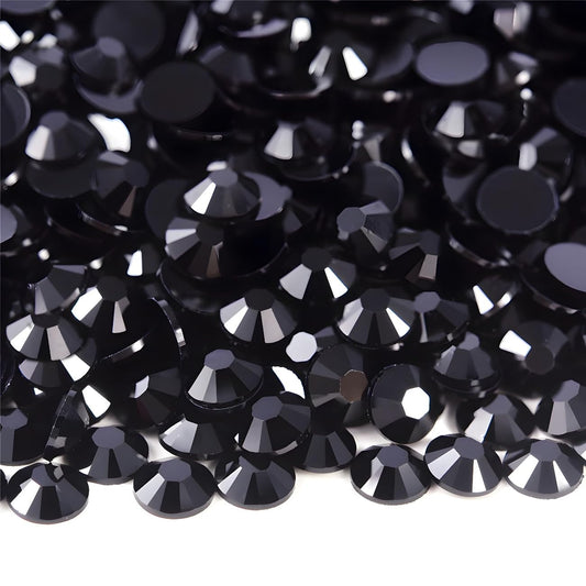 Flatback Rhinestones Round Gems for Nails Art and Crafts 1250Pcs SS20 5mm Glitter Crystals Stone DIY Bags Clothes Shoes (Black)