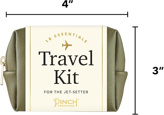 Pinch Provisions Travel Kit, includes 18 Must-Have Emergency Essential Items for Travelling, Ideal Road Trip or Airport Gift for Friends, Family & Peers, Portable Pouch