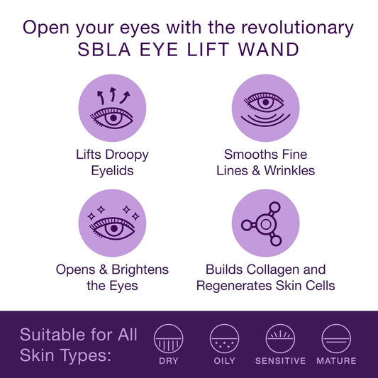 SBLA Eye Lift Wand – Anti-Aging Serum for Eyelids, & Eye Area - With SBLA66Peptide™, Caffeine, Hyaluronic Acid, Niacinamide & Vitamin C - Smooths, Lifts Hooded Lids, Brightens Eyes, Reduces Puffiness