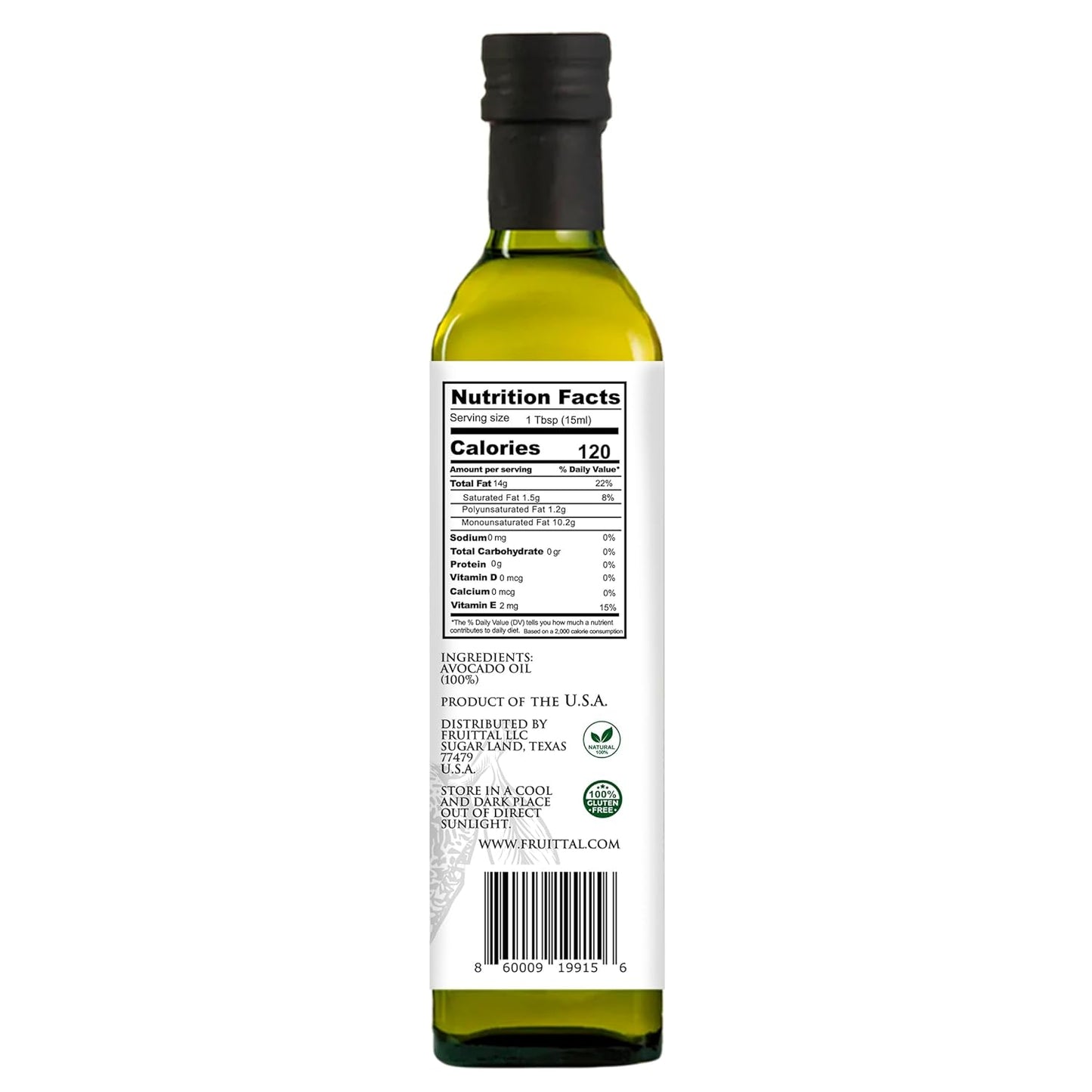 Fruittal Avocado Oil – 100% Pure, Made in the USA, and Rich in Health Benefits (16.9 Oz)