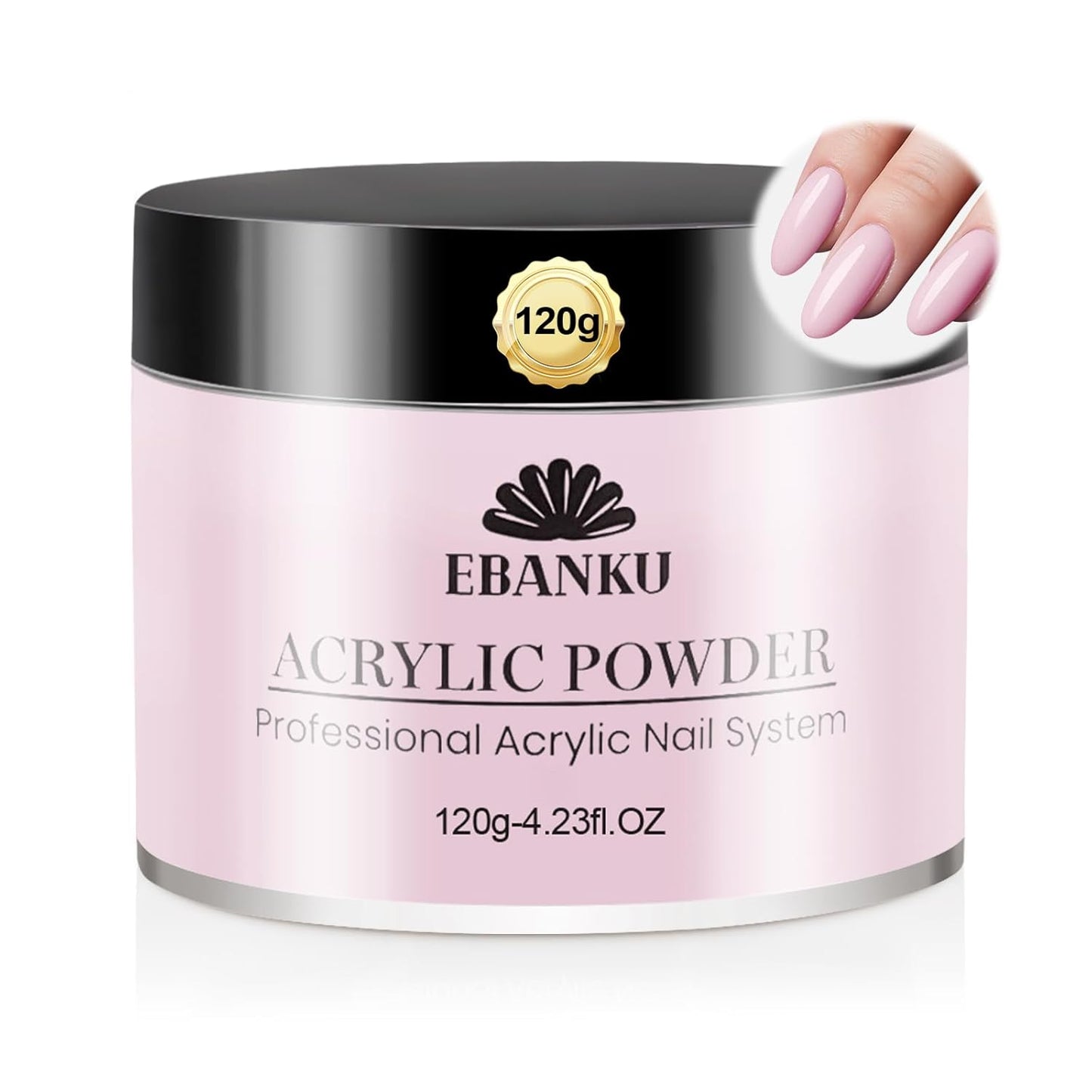 EBANKU Acrylic Nail Powder, 4.2oz Pink Powder for Nail Extensions & Sculpting, Colored Acrylic Nail Powders for French Nail Extension, Gifts for Women