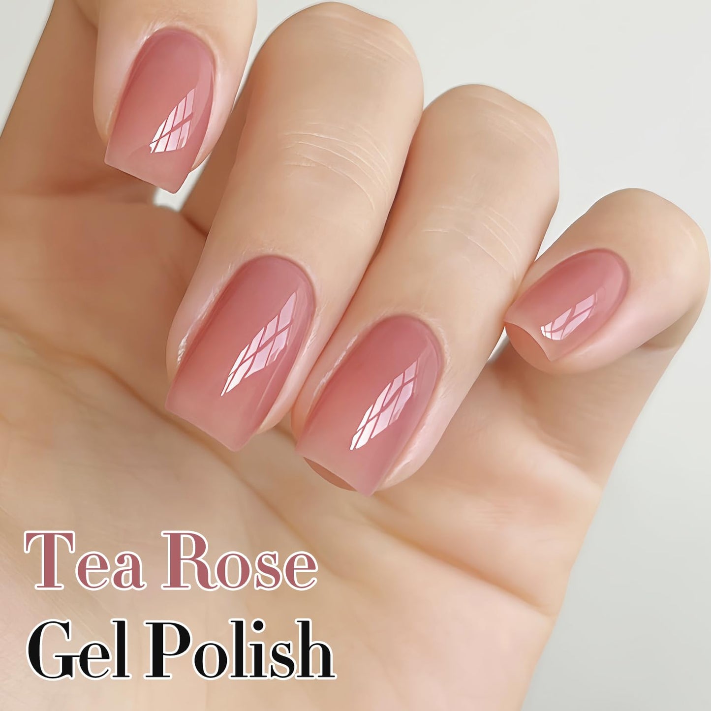 Double Rhythm 0.50 OZ Translucent Gel Polish Same Color Same Bottle Sheer Pastel Neutral Natural Milky 15 ML Jelly UV Nail Art DIY at Home (Jelly Purple Pink-A1512)