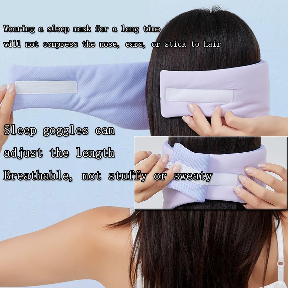 Silk Eye Sleep Mask for Sleeping Women Men, Blackout Blindfold Eye Mask+soundproof Ear Plugs, Rest Like A Deaf or Blind Person, Noise Cancelling Earbuds Mask for Travel Night Best Sleep Mask (Pink)