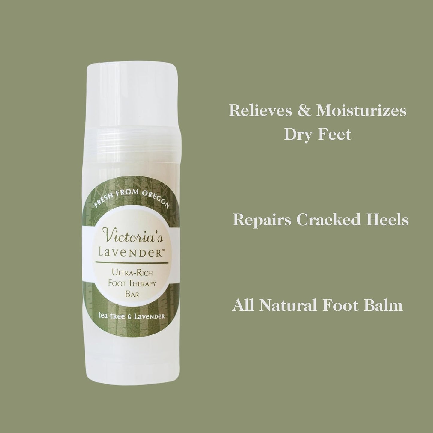 Victoria's Lavender Ultra Rich Foot Balm for Dry Cracked Feet - Heel Repair, Foot Softener Moisturizer with Lavender & Tea Tree Oil, Dry Feet Treatment & Care for Men & Women - Made in the USA - 2.5oz
