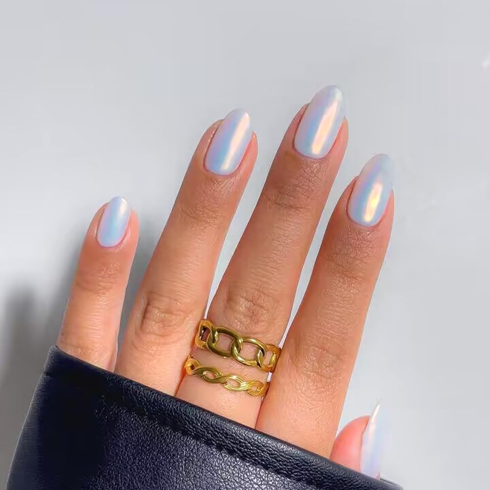 Pretty Diva 0.3g Mermaid Unicorn Chrome Nail Powder, Aurora Iridescent Chrome Powders for Nails, Mermaid Powder for Nails Chrome Mica Powder Manicure Pigment (Opal, 0.3g)