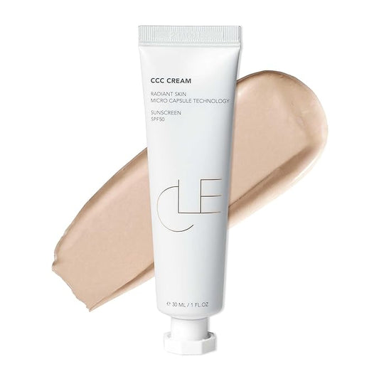 CLE Cosmetics CCC Cream (Neutral Light 103 / SPF 50) - Color Correcting, Hydrating Hybrid CC Cream with Sunscreen - Light to Medium Coverage Foundation - 1 fl oz