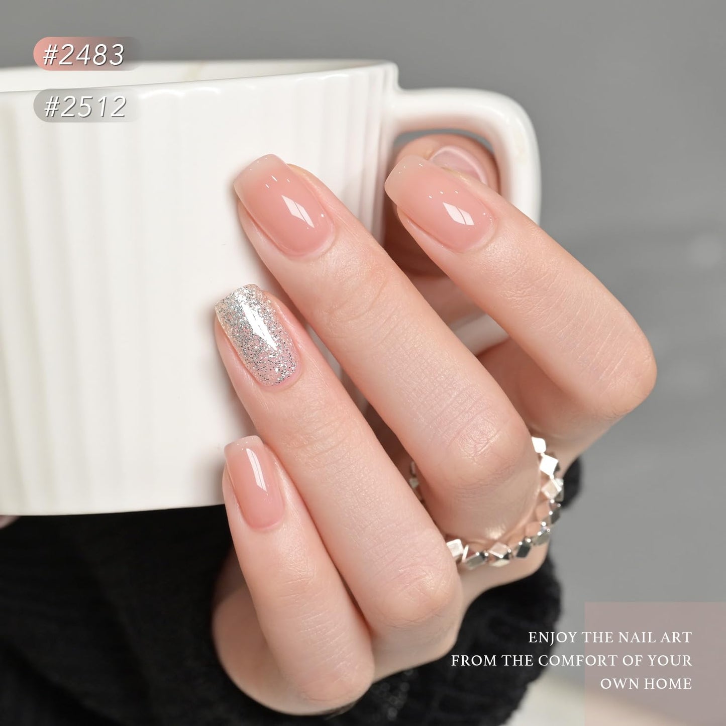 GAOY 42 Pcs Gel Nail Polish Kit, Brown Glitter Burgundy Red Colors All Seasons Gel Nail Polish Set with Glossy & Matte Top Coat and Base Coat for Salon and DIY Manicure at Home