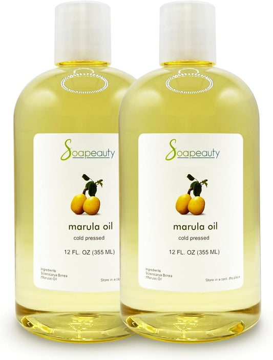 Soapeauty Marula Oil 100% Pure & Natural, Cold Pressed, Rich in Vitamin E & Omega Fatty Acids | Best for Skin, Hair, Face, Nails, and Soap Making | 24 fl oz (2 * 12 fl oz)