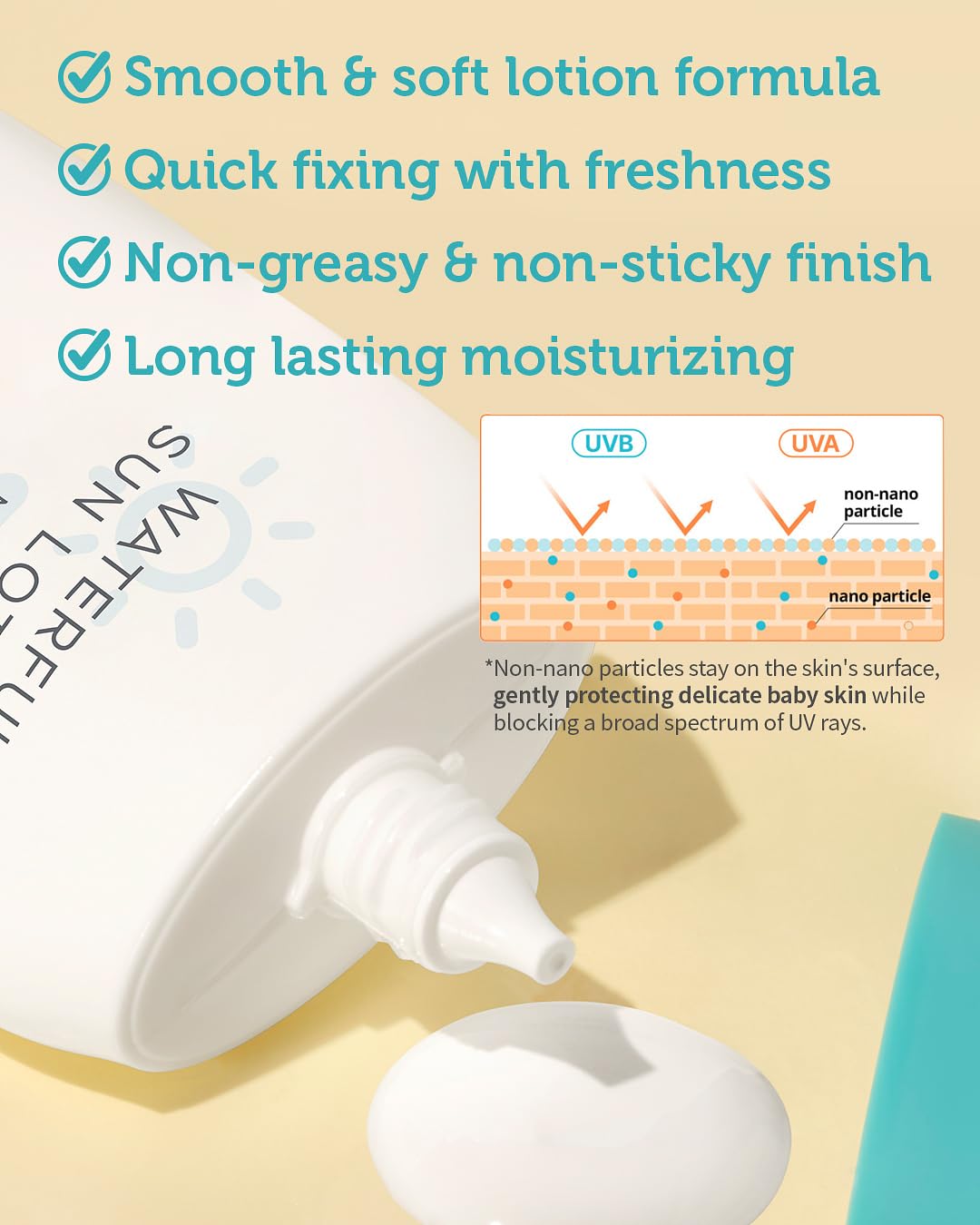 Sun Lotion SPF 40 & Moisture Sun Cushion SPF 50-100% Zinc Oxide Mineral Sunscreen - Vegan Reef-Safe for Babies Kids Adults - Korean Skincare, 2.82oz & Cushion 0.81oz