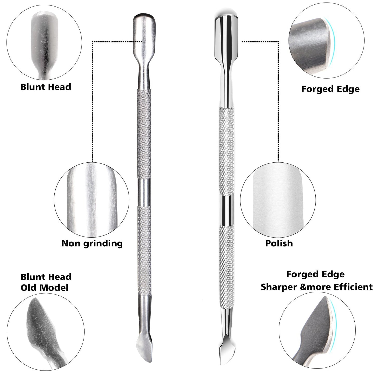 Ejiubas Cuticle Pusher Cuticle Nipper Stainless Steel Cuticle Trimmer Cuticle Remover Tool Set for Fingernails and Toenails Pedicure Manicure Tools Silver Christmas