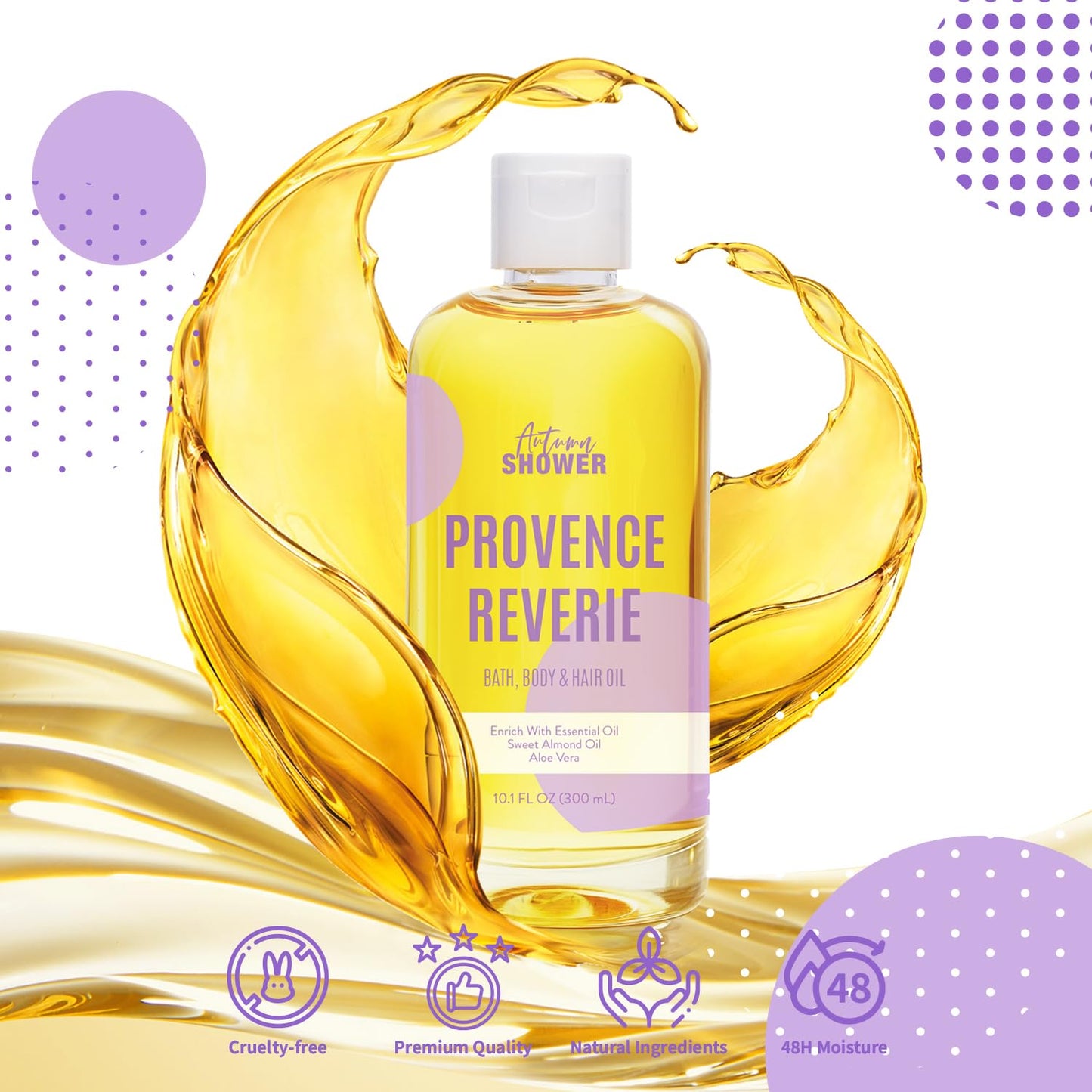 Bath Oil Body Oil Oil with Sweet Almond, Jojoba Oil, Sweet Almond & Lavender & Coconut Bath Oils Mother's Day Gift for Women, Multiuse Oil for Hair & Dry Skin 30 fl oz (Pack of 3)