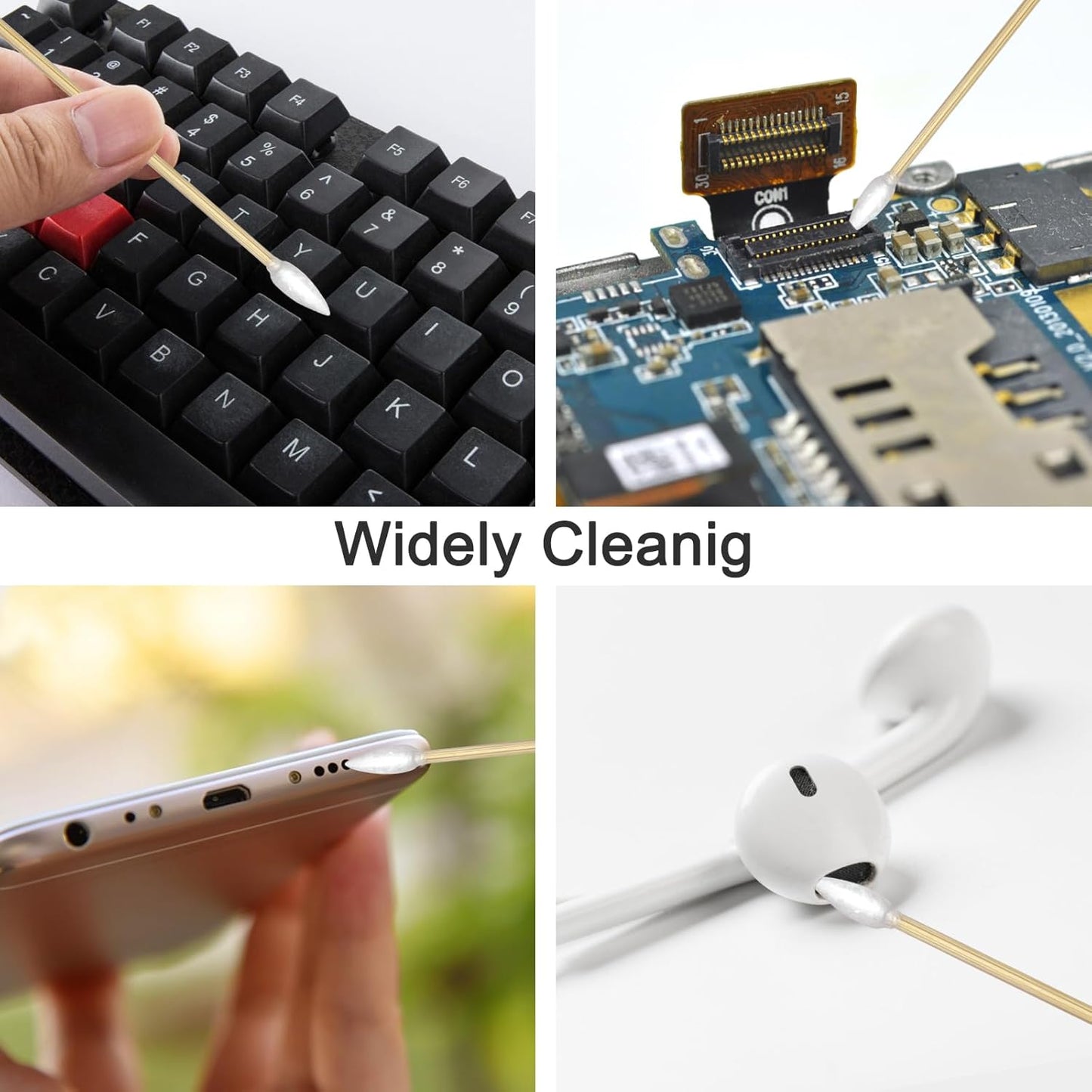 Gun Cleaning Swabs, Dual - Ends Tips, 6 Inch Gun Cleaning Supplies, Long Cotton Swabs with Bamboo Sticks in A Storage Case for Gun Cleaning and Maintenance