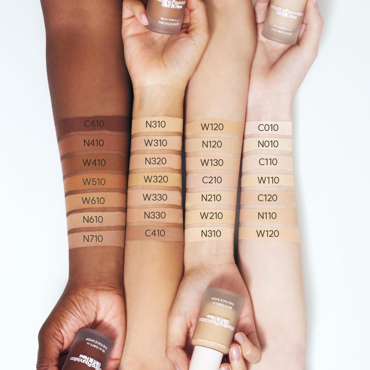 THE FACE SHOP Ink Lasting Liquid Foundation, Full Coverage, 72‑Hour Wear Semi‑Matte Finish, Makeup with Bakuchiol, N120 Marshmallow, 0.84 Fl. Oz.