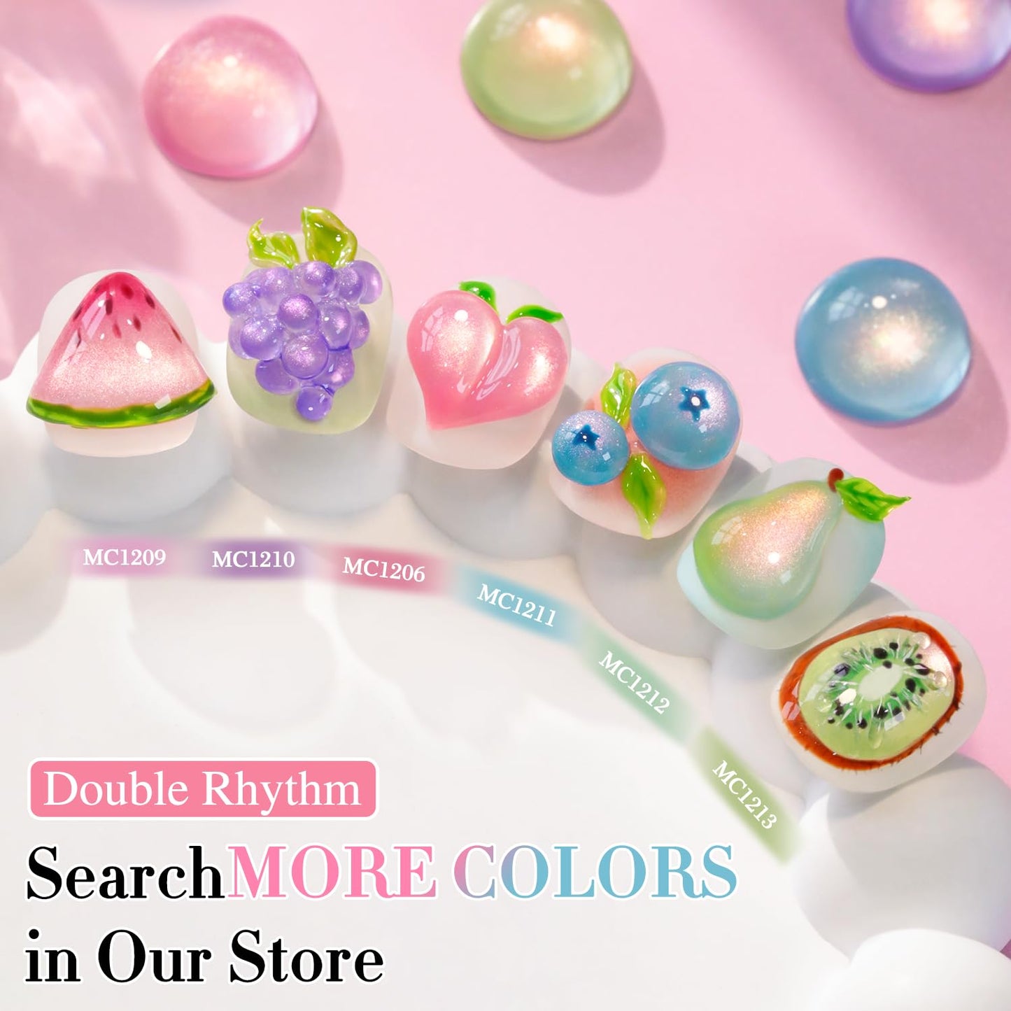 Double Rhythm 0.5 OZ Cat Eye Gel Polish with Magnet 15ML Holographic Glitter Shimmer Translucent Jelly Color Magnetic Nail Polish Salon DIY at Home (Lavender-MC1210)