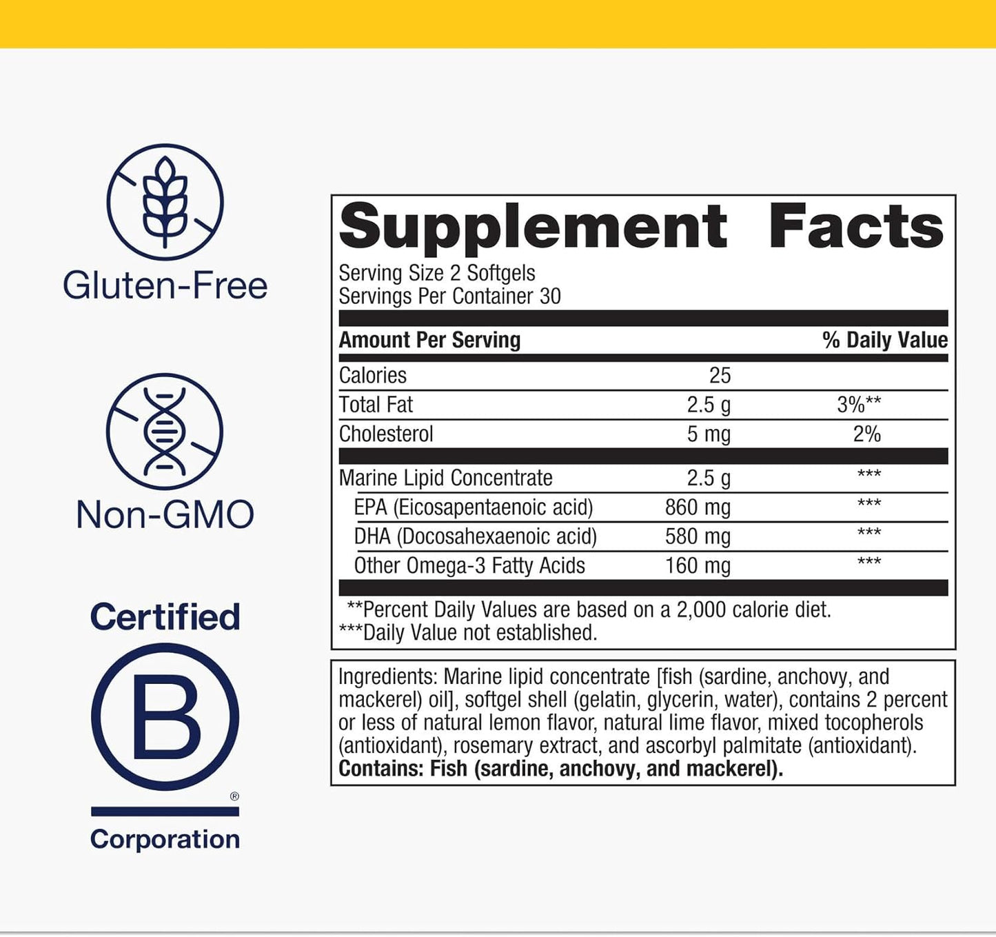 Metagenics OmegaGenics Fish Oil EPA-DHA 720 mg - Omega-3 Fish Oil Supplement - High Potency - for Heart Health, Musculoskeletal Health & Immune System Health* - with DHA & EPA - 60 Softgels