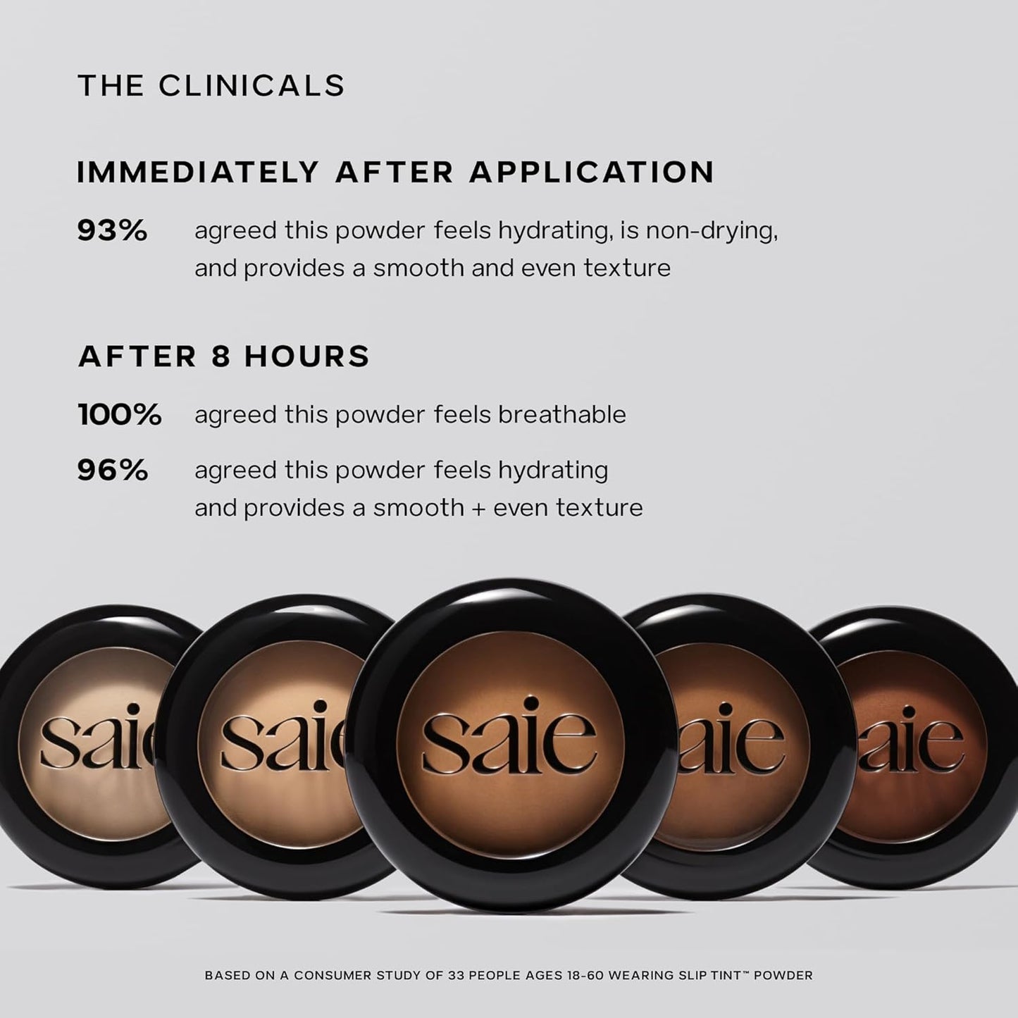 Saie Slip Tint Baked Setting Powder - Translucent Powder for Face Makeup with a Natural-Radiant Finish - Blurs, Brightens & Smooths Complexion - Translucent 4 - Tan to Deep (0.24 oz)