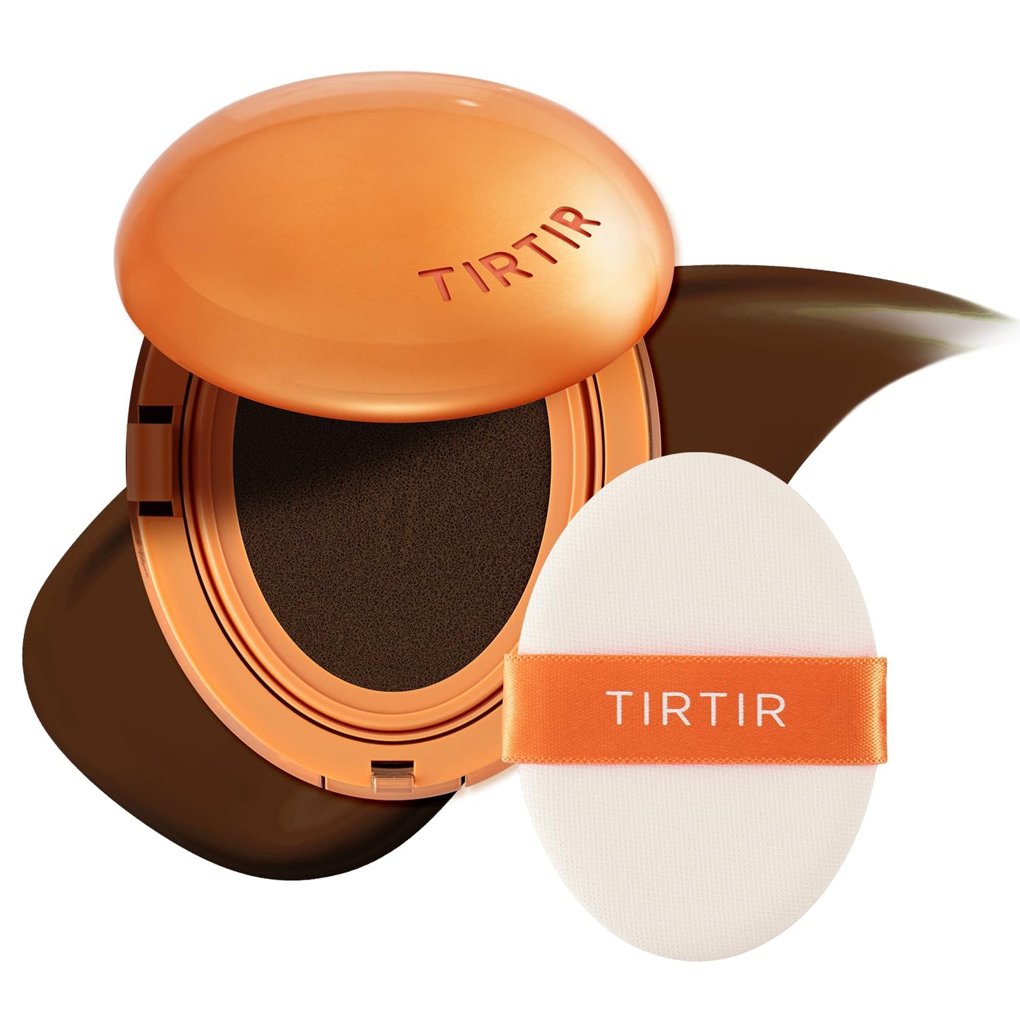 TIRTIR Mask Fit Ai Filter Cushion Foundation | AI-Like Semi-Matte Finish - Up to 72-Hour Medium to Full Coverage Korean BB Cushion Make up Beauty, #51N Fudge, 0.63 Fl Oz