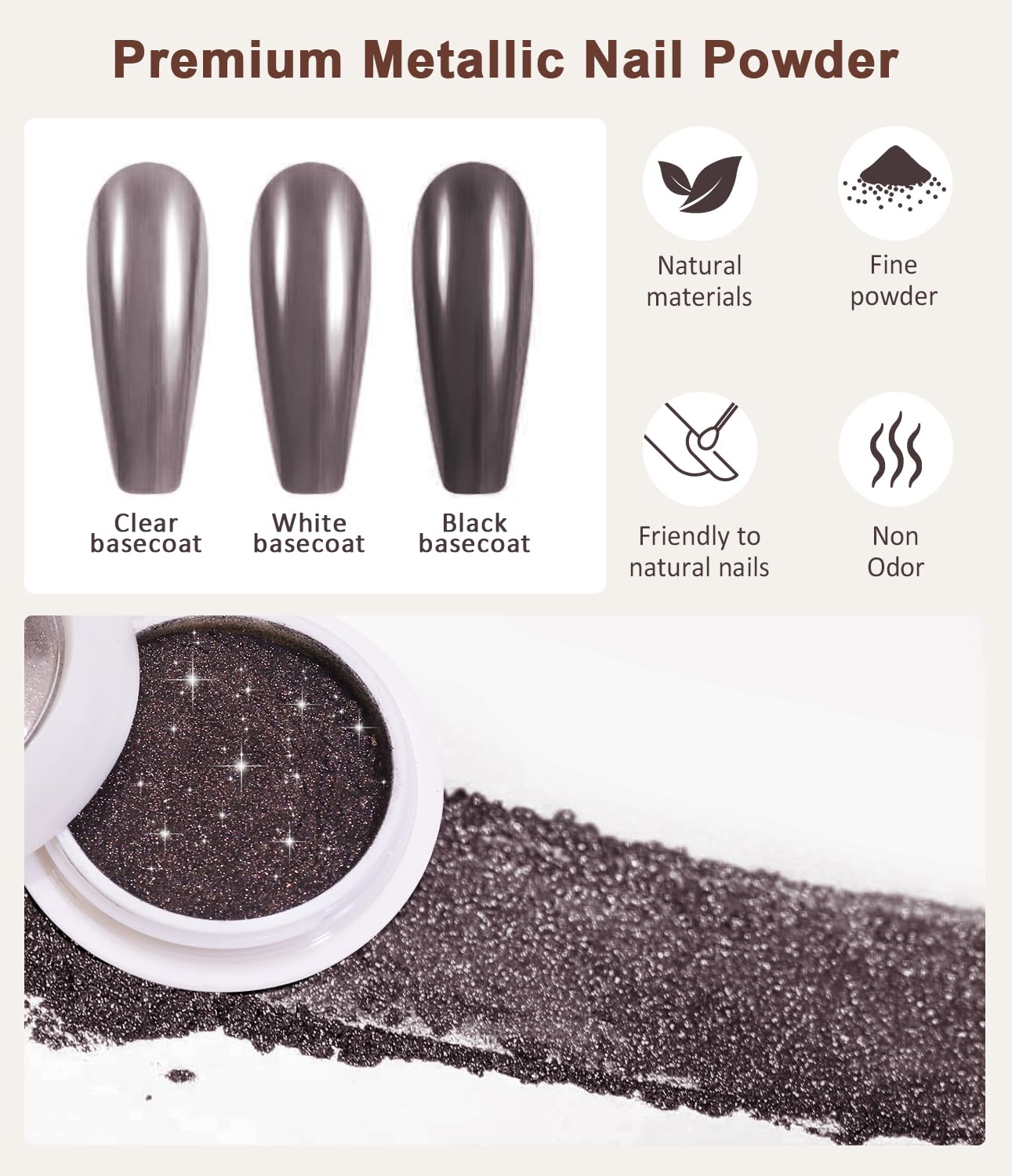 Mermaid Pearl Chrome Nail Powder: 8 Colors Mirror Effec Chocolate/Coffee/Copper Chrome Nail powder，Magic Mermaid Pink Chrome Nail Powder Pigment for Nail Art Design Home DIY（Purple/Green）